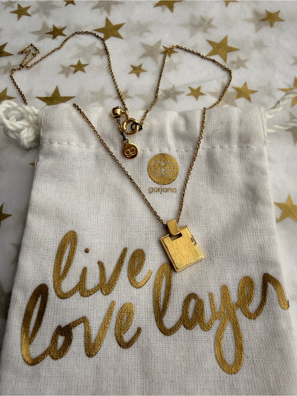 Gorjana Gold Square Pendant Necklace
